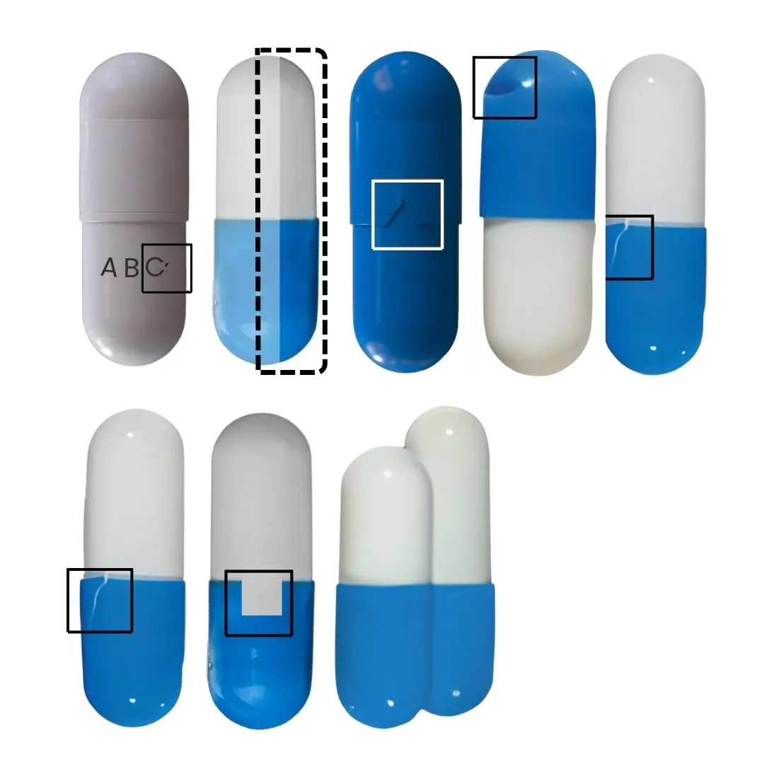 Common hard gel capsule defects