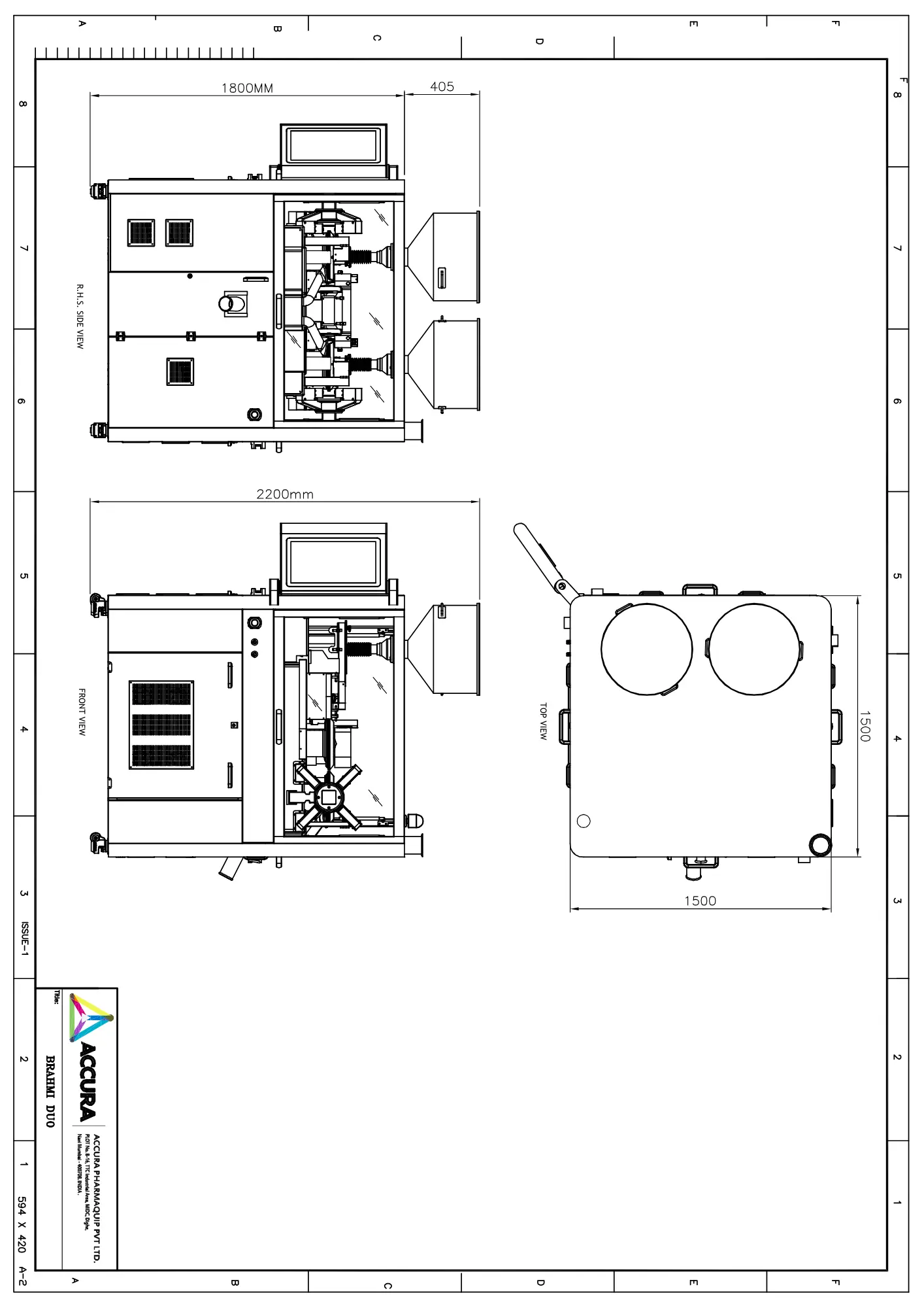 BRAHMI DUO: Automatic tablet and capsule inspection machine layout